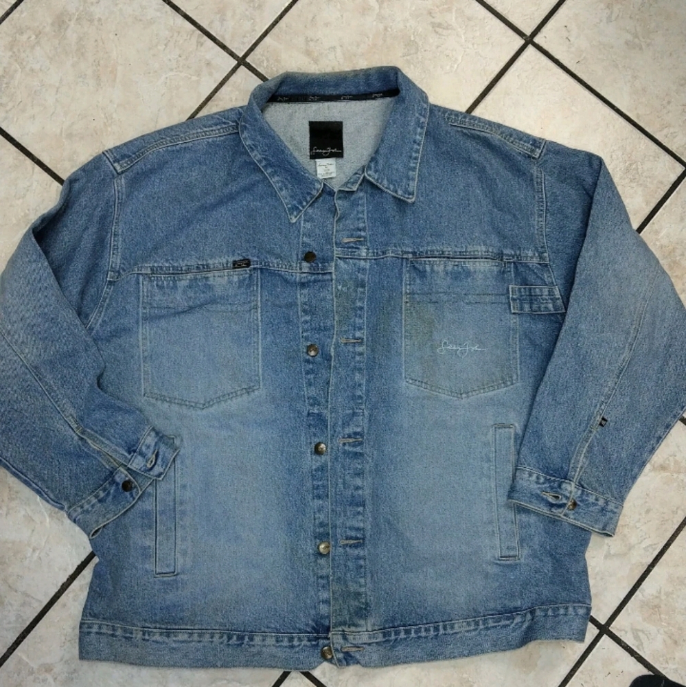 Y2K Grunge Distressed Street Wear Blue Denim Button Up 3XB